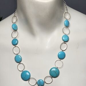 Turquoise and Silver-toned Necklace